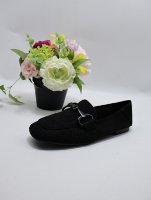Mokasyny damskie na płaskim (36-41) 68-363 BLACK