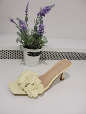 Klapki damskie na obcasie (36-41) H8-1128 YELLOW