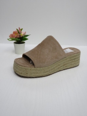 Klapki damskie na koturnie (36-41) 5937 KHAKI