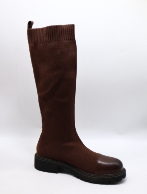 Kozaki damskie na płaskim (36-41) HQ316 BROWN
