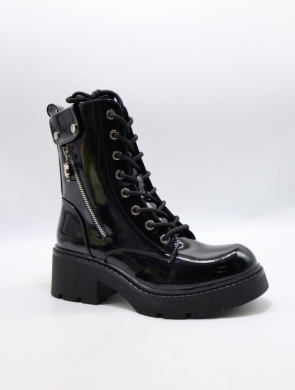 Botki damskie ocieplane na obcasie (36-41) 6075-1 BLACK