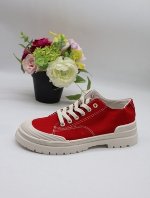 Trampki damskie na płaskim (36-41) BL281 RED