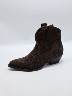Botki damskie na obcasie (36-41) 7663 BROWN