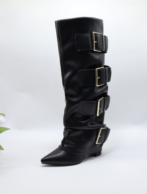 Kozaki damskie na obcasie (36-41) 7677A BLACK