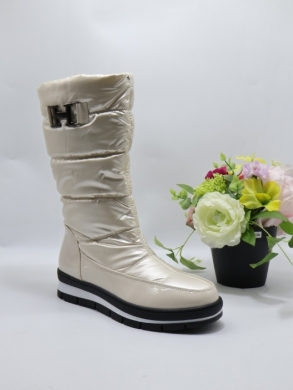 Kozaki damskie ocieplane na płaskim (36-41) HBL-80 BEIGE