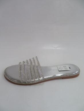 Klapki damskie na płaskim (36-41) 67020 SILVER