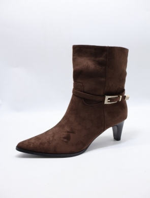 Botki damskie ocieplane na obcasie (36-41) FR830 BROWN