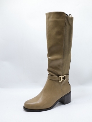 Kozaki damskie ocieplane na obcasie (36-41) V703 KHAKI