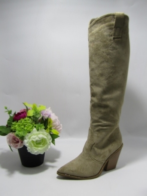Kozaki damskie na obcasie (36-41) 5791-1 KHAKI