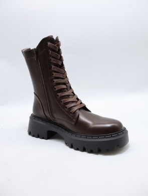 Botki damskie ocieplane na płaskim (36-41) QH7735 BROWN