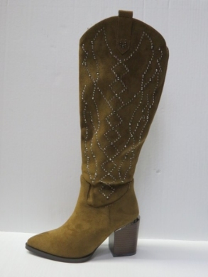 Kozaki damskie na obcasie (36-41) 3679 KHAKI