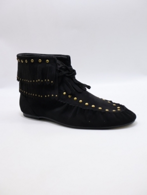 Botki damskie na płaskim (36-41) H8-983 BLACK