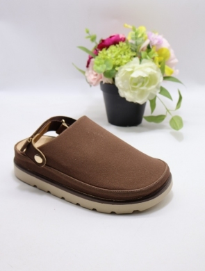 Klapki damskie na płaskim (36-41) B-667 BROWN