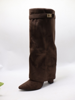 Kozaki damskie na obcasie (36-41) LQ-136 BROWN