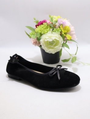Baleriny damskie (36-41) B-501-2 BLACK/SKÓRA