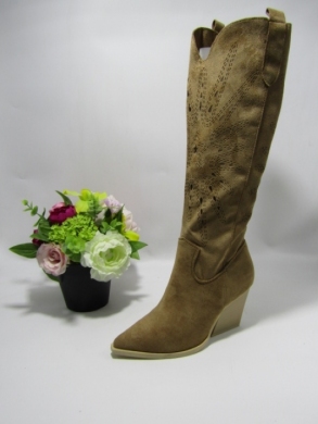 Kozaki damskie na obcasie (36-41) 8676 CAMEL