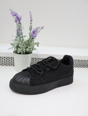 Buty sportowe damskie na płaskim (36-41) 9031 BLACK
