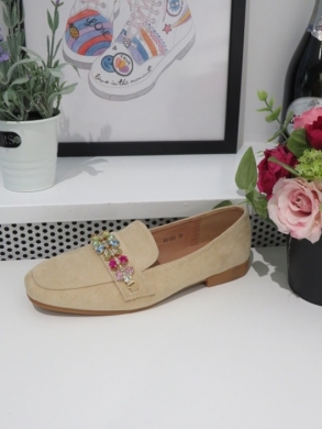 Mokasyny damskie na płaskim (36-41) H8-263 BEIGE
