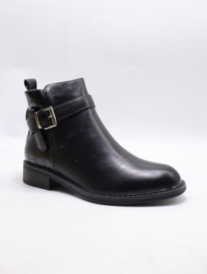 Botki damskie ocieplane na płaskim (36-41) 888-50 BLACK