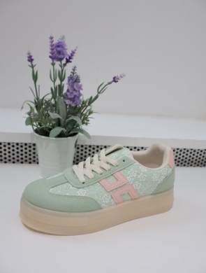 Buty sportowe damskie na płaskim (36-41) WX189 GREEN