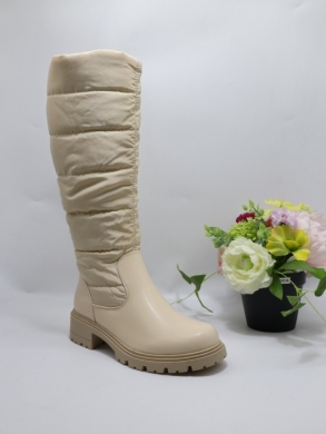 Kozaki damskie ocieplane na płaskim (36-41) AXHX-102 BEIGE