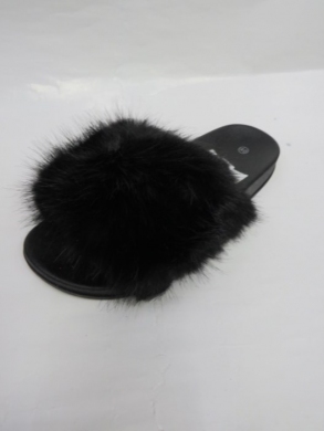 Klapki damskie z futerkiem (36-41) LS216 BLACK