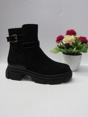 Botki damskie ocieplane na płaskim (36-41) F29 BLACK