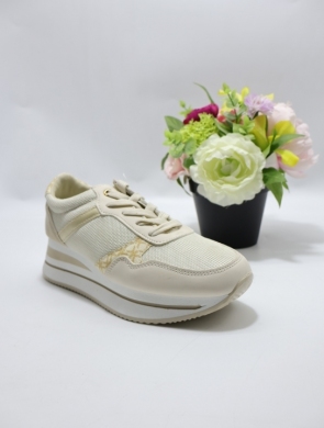 Buty sportowe damskie na płaskim (36-41) 19349 BEIGE
