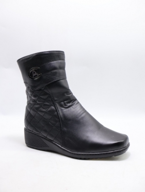 Botki damskie ocieplane na płaskim (39-43) B16 BLACK