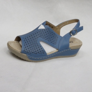 Sandały damskie na koturnie (36-41) 6056-11 BLUE/WHITE