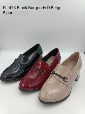 Półbuty damskie na obcasie (36-41) FL-473 BURGUNDY