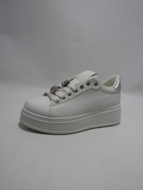 Buty sportowe damskie na płaskim (36-41) 85-968 WH/SIVER