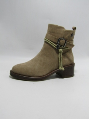 Botki damskie ocieplane na obcasie (36-41) 2612 KHAKI
