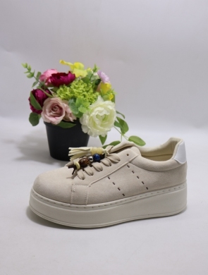 Buty sportowe damskie na płaskim (36-41) B2170 BEIGE
