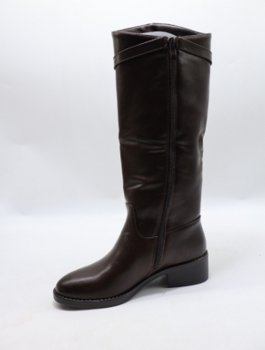 Kozaki damskie na płaskim (36-41) 68330 BROWN