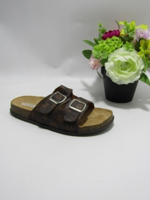 Klapki damskie na płaskim (36-41) H2306 BROWN