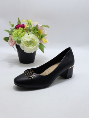 Czółenki damskie na obcasie (36-41) 2805-1D BLACK