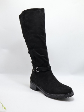 Kozaki damskie ocieplane na płaskim (36-41) F6336 BLACK