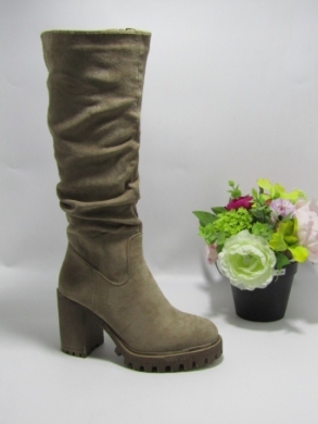 Kozaki damskie na obcasie (36-41) 5790 KHAKI
