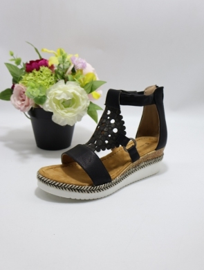 Sandały damskie na koturnie (36-41) F6711 BLACK