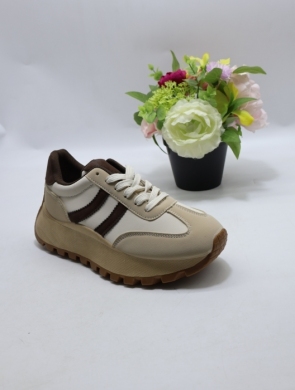 Buty sportowe damskie na płaskim (36-41) 25803 BROWN