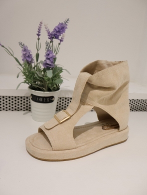Sandały damskie na płaskim (36-41) NN624 BEIGE