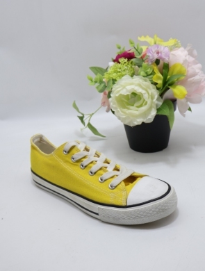 Trampki damskie na płaskim (36-41) 61226-26 YELLOW