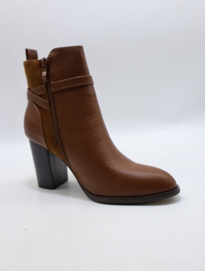 Botki damskie ocieplane na obcasie (36-41) 68195 CAMEL