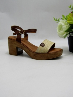 Sandały damskie na obcasie (36-41) 61-7 BEIGE