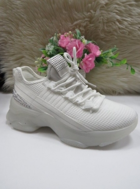 Buty sportowe damskie na płaskim (36-41) 2107 WHITE