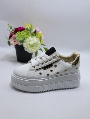 Buty sportowe damskie na płaskim (36-41) ZH12 WH/GOLD