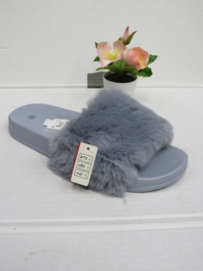 Klapki damskie z futerkiem (36-41) DT5-6 GREY