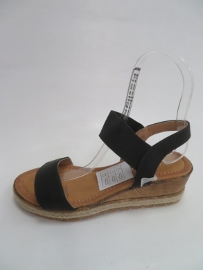 Sandały damskie na koturnie (36-41) 1539 BLACK