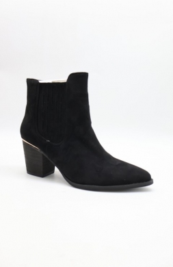 Botki damskie ocieplane na obcasie (36-41) 3197-01 BLACK